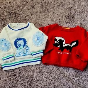 Pair of vintage baby boy sweaters 6-12 mos